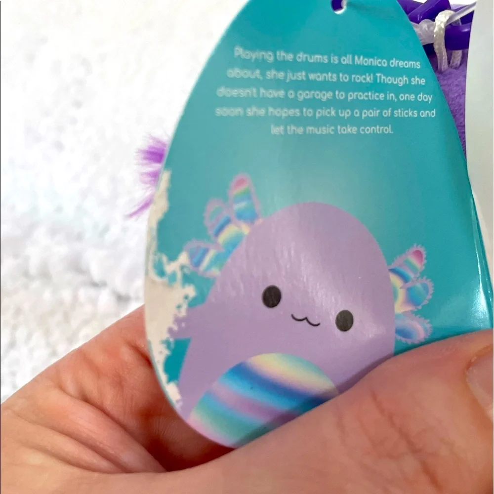 Squishmallows Monica Axolotl Clip 3.5”